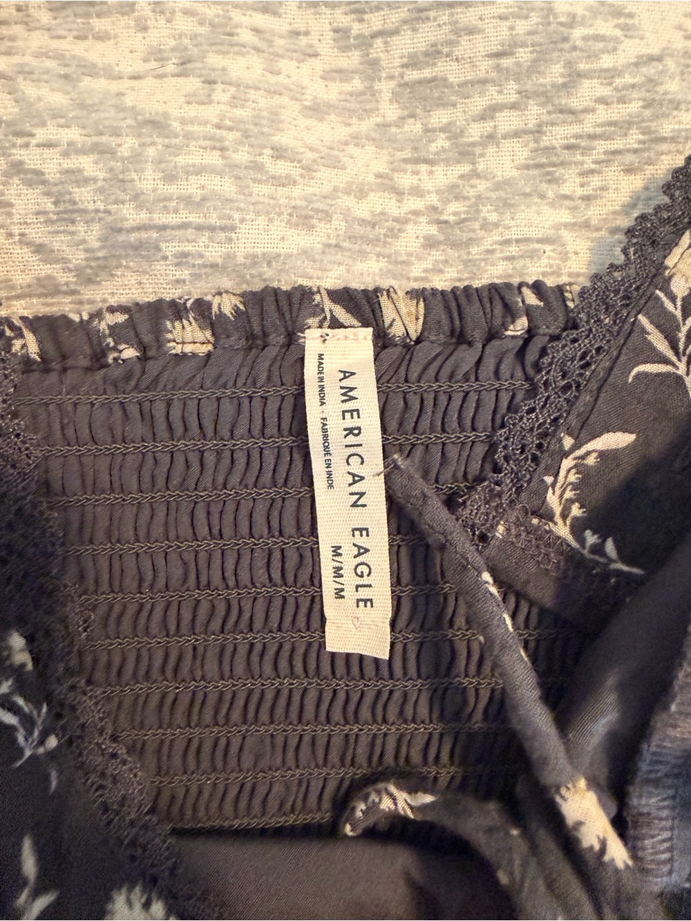 American Eagle Outfitters Black Floral Midi with Tie Front - Picture 4 of 4